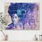 Designart - Glorious Blue Portrait of African American Woman - Modern Print on Natural Pine Wood